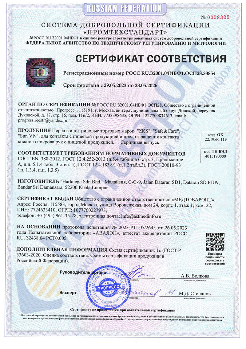 Пищевой сертификат
